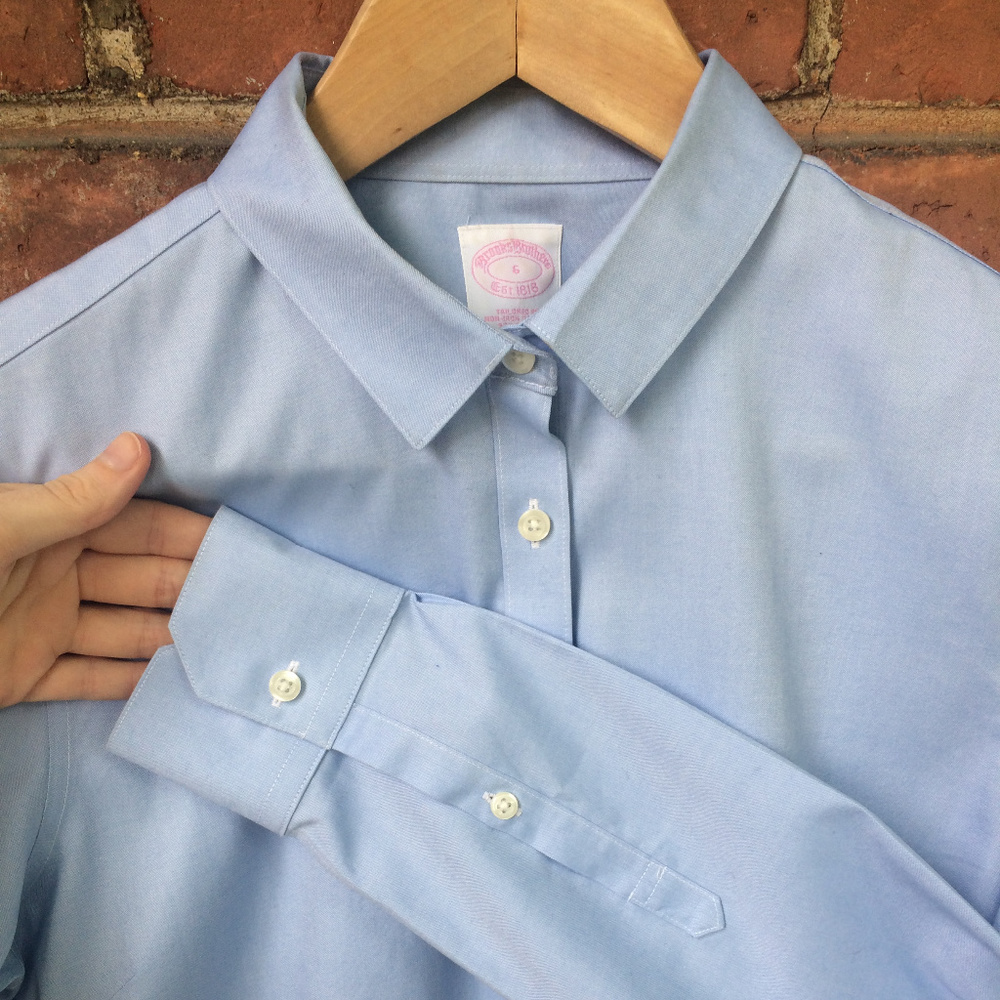 Brooks Brothers Blue Non-Iron Tailored Dress Shirt